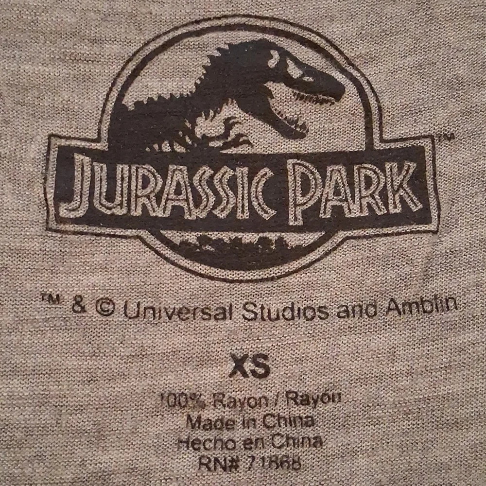 Jurassic Park Racerback Cropped Tank Top with Reflective Neon Rainbow Design - Picture 2 of 4